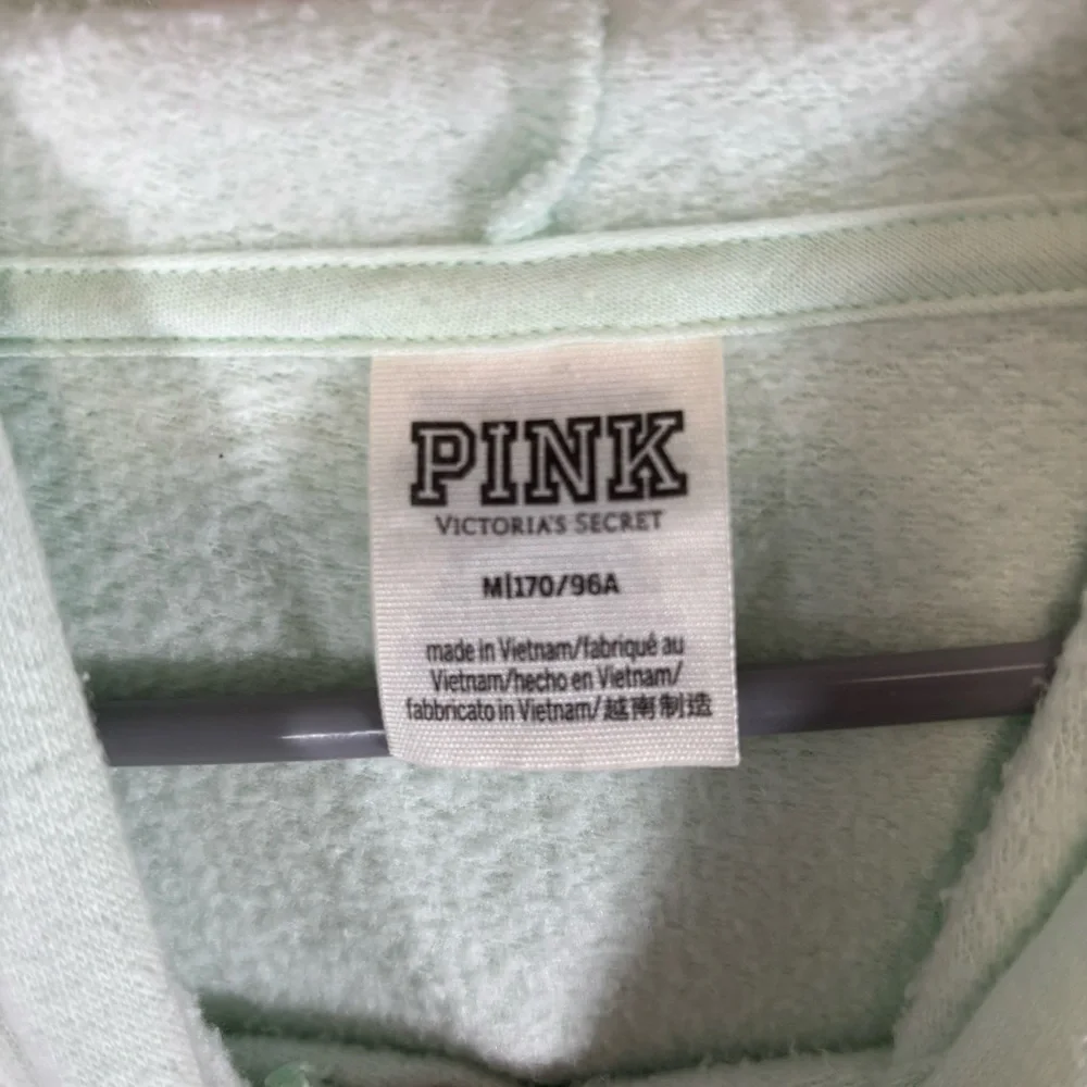 Pink Victoria Secret Hoodie Women’s M 170/96A Light Mint Green 60% Cotton Pocket - Picture 4 of 7